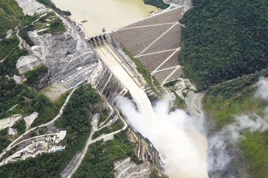  Fotografía aérea que muestra el proyecto Hidroituango, ubicado sobre el río Cauca entre Ituango y Puerto Valdivia, el 13 de octubre de 2022 en el departamento de Antioquia (Colombia). EFE/ Carlos Ortega
