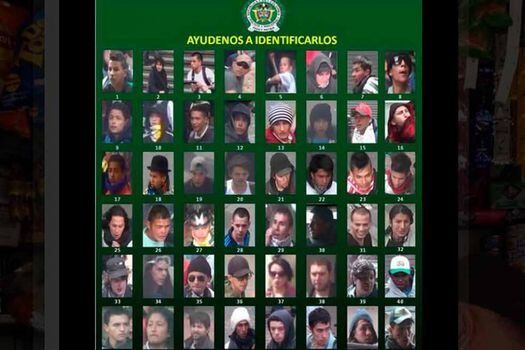 Policía da a conocer el cartel de los vándalos que causaron daños en Bogotá