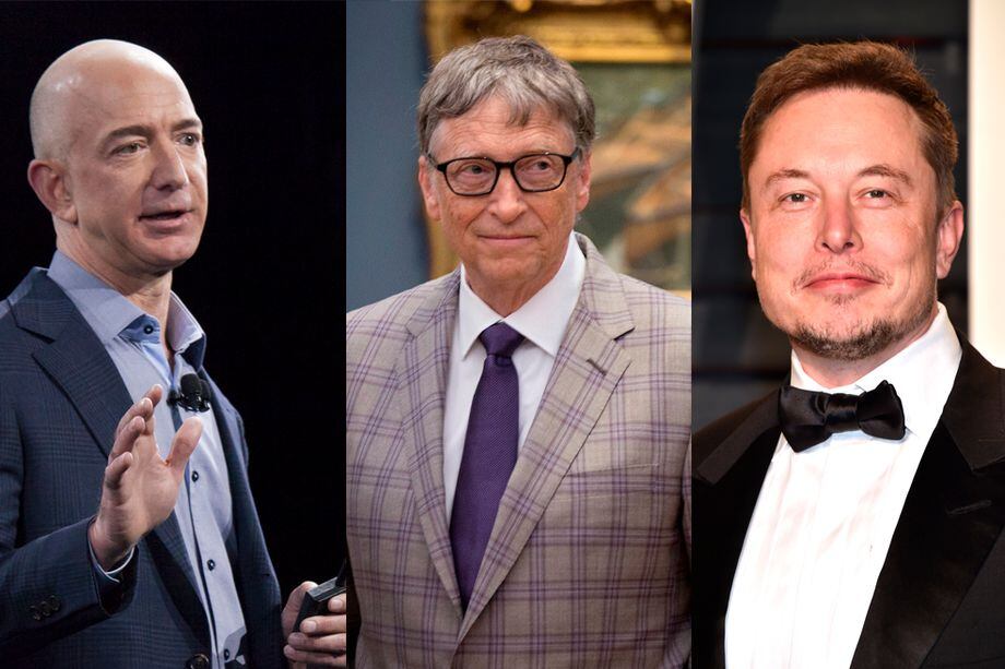 Jeff Bezos, Bill Gates y Elon Musk han amasado cuantiosas fortunas que les permiten adquirir lujosas excentricidades.