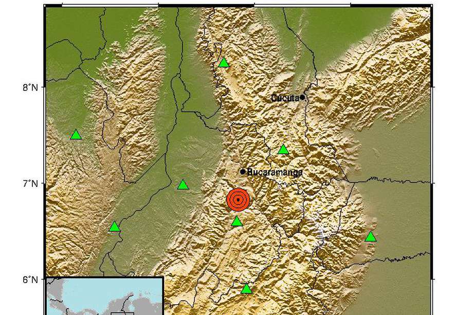 A las 2:24 am y a las 4:18 se registraron dos eventos sísmicos en Los Santos - Santander.
