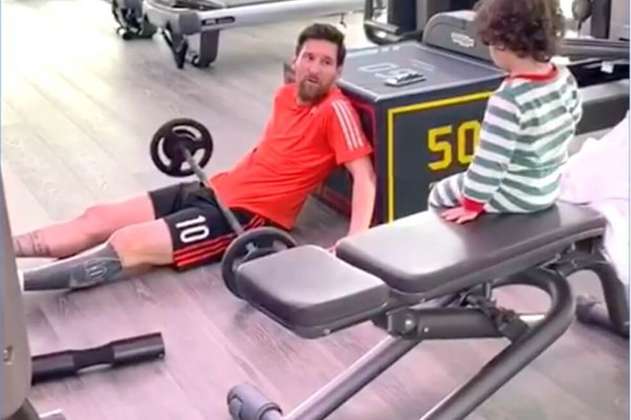 El entrenamiento de Lionel Messi desde casa