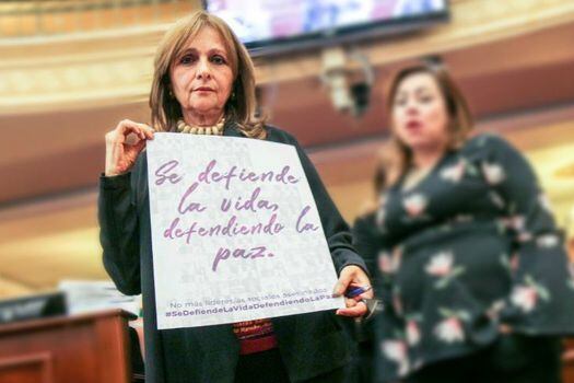 La representante Ángela María Robledo fue una de las citantes al debate.  / Prensa Cámara