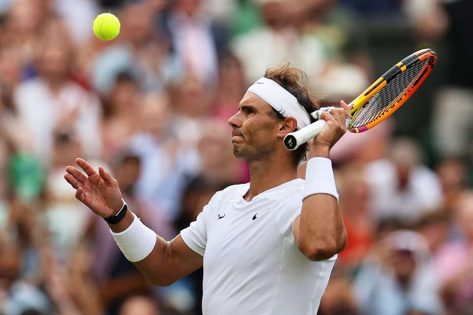 Rafael Nadal en los cuartos de final de Wimbledon. 
