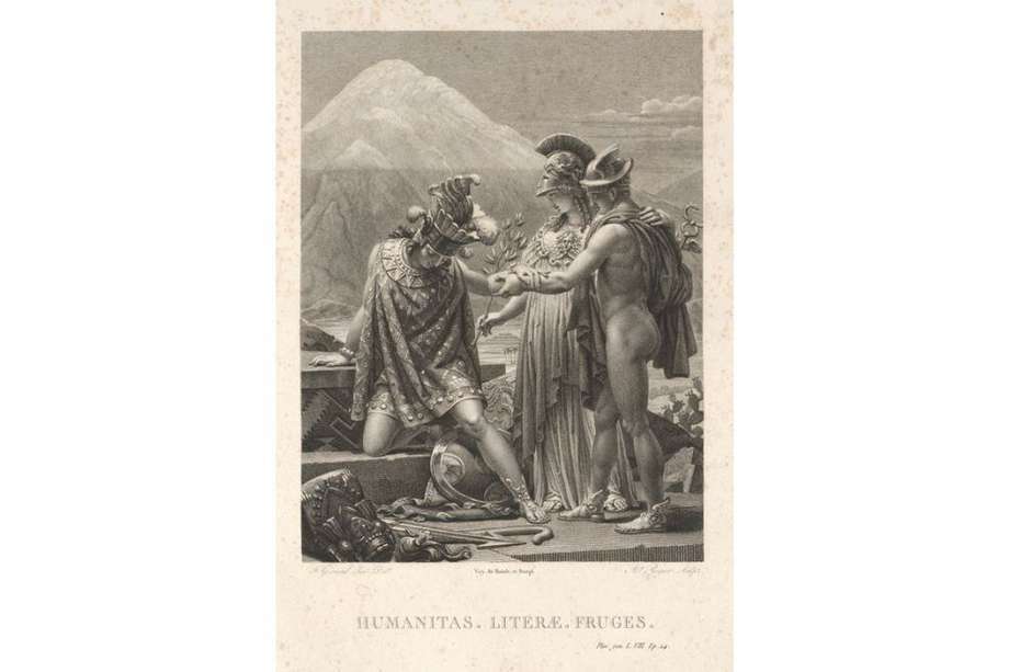 El grabado de François Gérard, creado como frontspicio para el Atlas de Humboldt, está enmarcado dentro del estilo neoclásico.