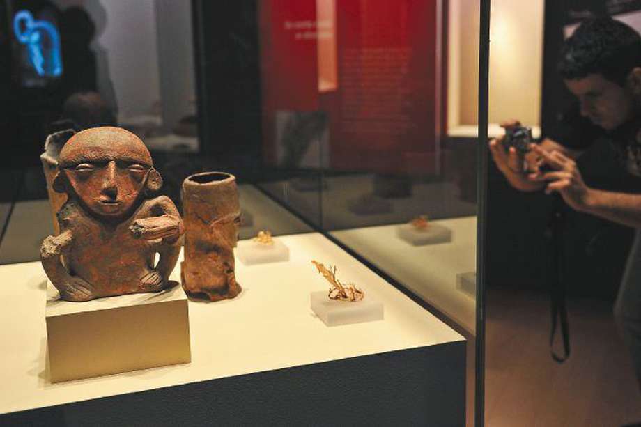 Objetos Muiscas exhibidos en el Museo del Oro
