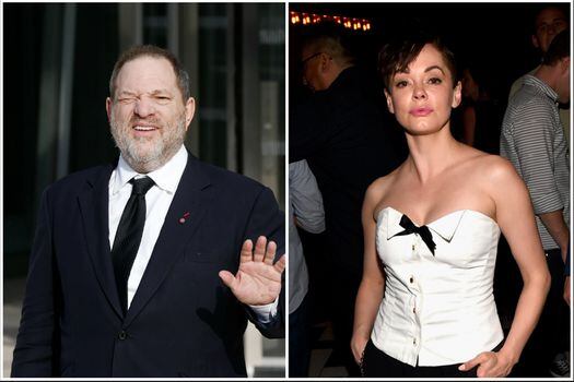Harvey Weinstein y Rose McGowan.