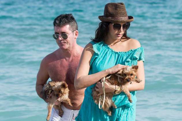 Simon Cowell y Lauren Silverman tienen problemas en su día de playa