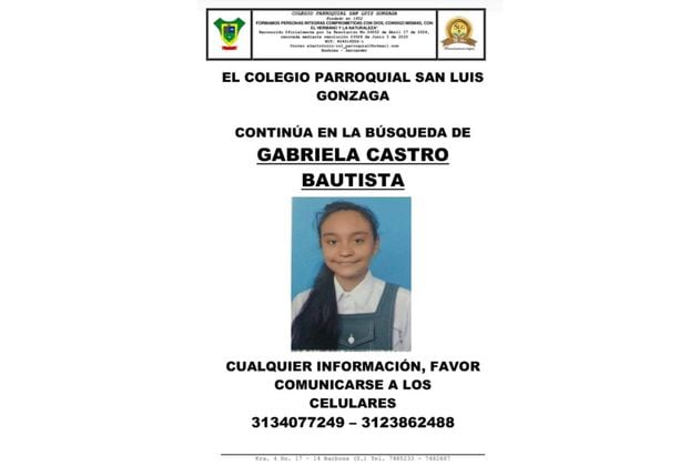 Una menor de 14 años lleva seis días desaparecida en Barbosa (Santander)