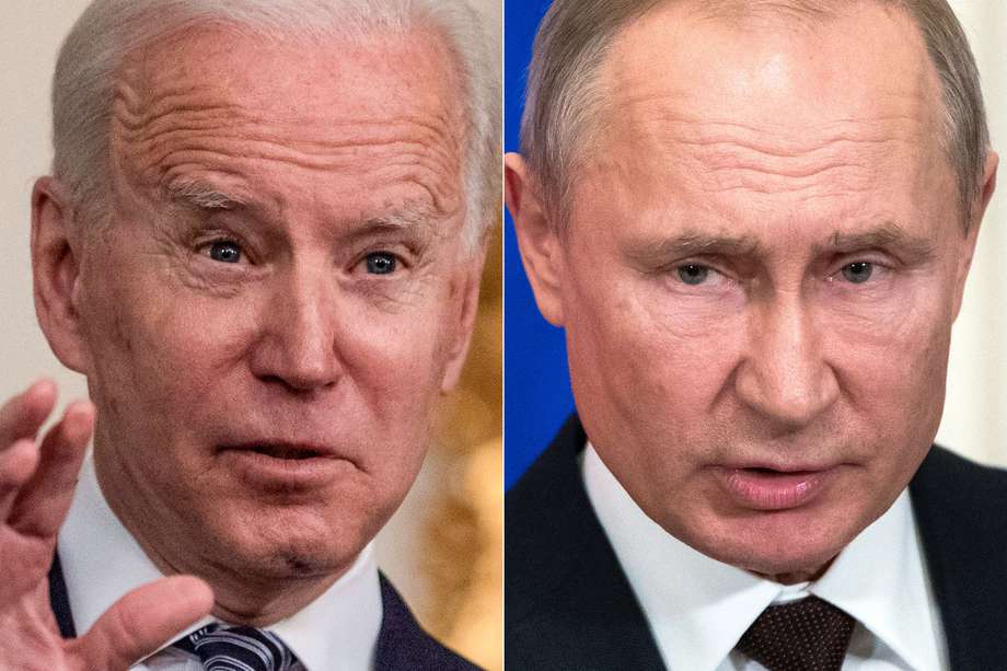 El presidente de Estados Unidos, Joe Biden, junto a su homólogo ruso, Vladimir Putin.