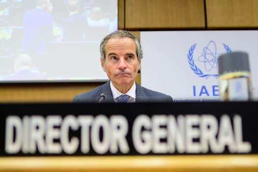 Rafael Mariano Grossi, Director General del Organismo Internacional de Energía Atómica (OIEA), llega a una reunión de la Junta de Gobernadores del OIEA en la sede del OIEA en la sede de las Naciones Unidas en Viena, Austria, el 11 de septiembre de 2023.
