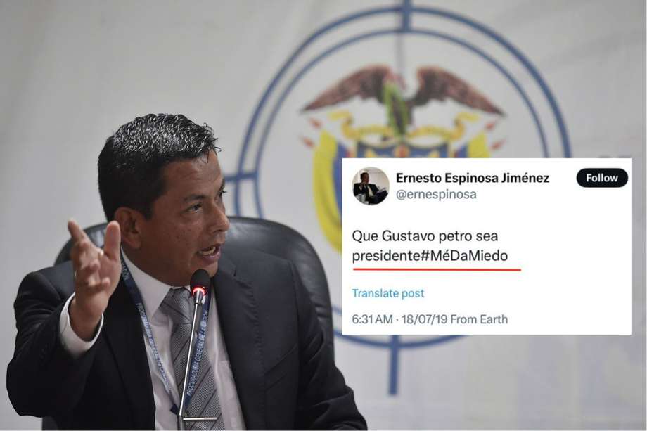 El procurador Ernesto Jesús Espinosa dejó ver su posición negativa contra el movimiento político de Gustavo Petro en sus redes sociales.