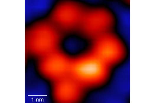 Imagen de una supramolécula en forma de anillo en la que solo hay un átomo de Fe en todo el anillo.