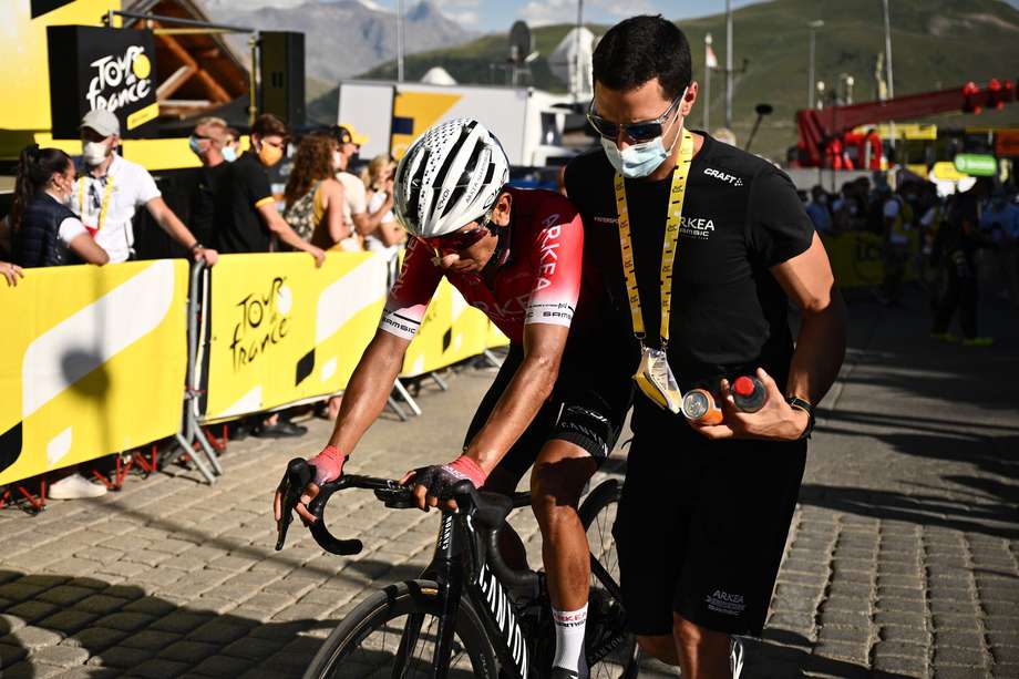 Así llegó Nairo Quintana a la meta de la etapa 12 en el Tour de Francia. 
