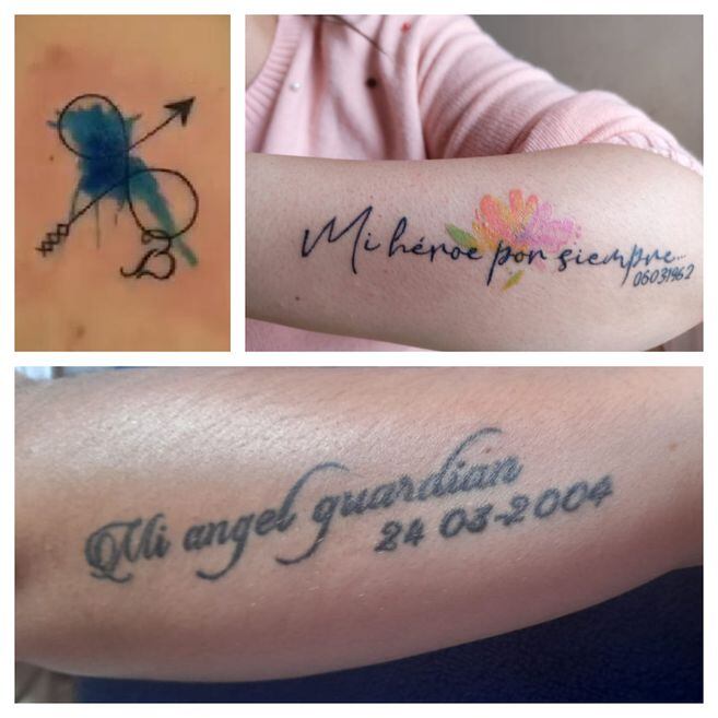 Sebastián, Jazmín, Yadira y Marlon son los familiares de Edilbrando que llevan tatuajes en su honor.