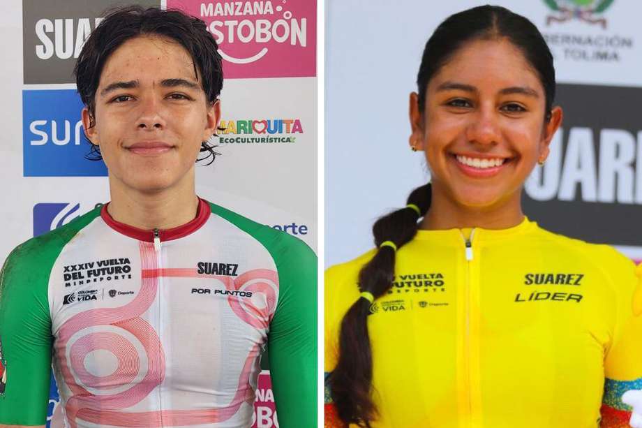 Jerónimo Calderón (Team Sistecrédito) y Juliana Londoño (ProBike), campeones de la Vuelta del Futuro 2023.