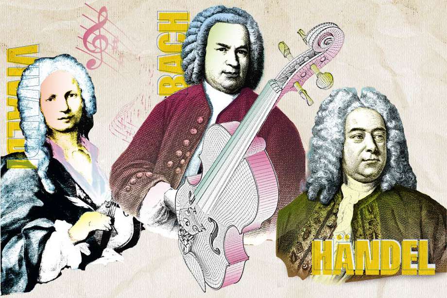 Johann Sebastian Bach (1685-1750), Georg Friedrich Händel (1685-1759) y Antonio Vivaldi (1678-1741) marcaron el sonido de la época del Barroco.  / Ilustración: Gettyimages