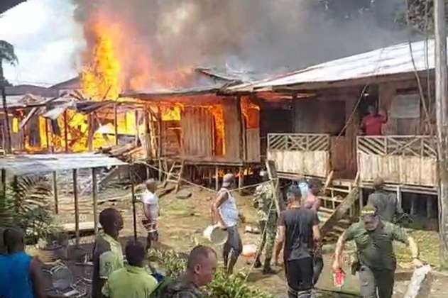 Emergencia en Chocó: un incendio consumió cuatro viviendas y dejó un muerto
