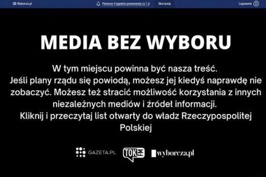 Cerca de 45 medios de comunicación polacos, entre ellos la Gazeta Wyborcza, protestaron contra un nuevo impuesto a los anuncios.