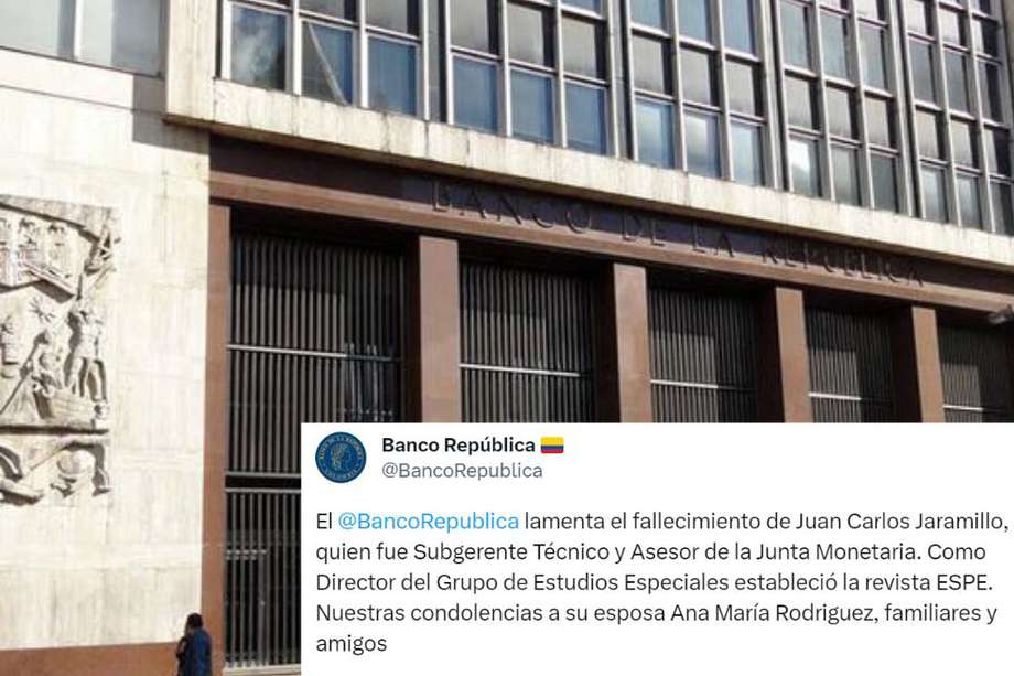 El Banco de la República confirmó este sábado en un trino el fallecimiento del economista Juan Carlos Jaramillo.