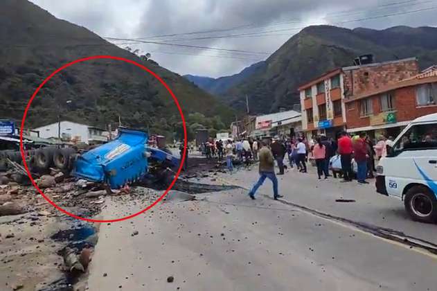 Video: cuatro heridos dejó choque de tractomulas en Arcabuco, Boyacá