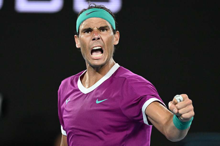 Rafael Nadal, vigente campeón, celebra un punto en la edición anterior del Abierto de Australia. 