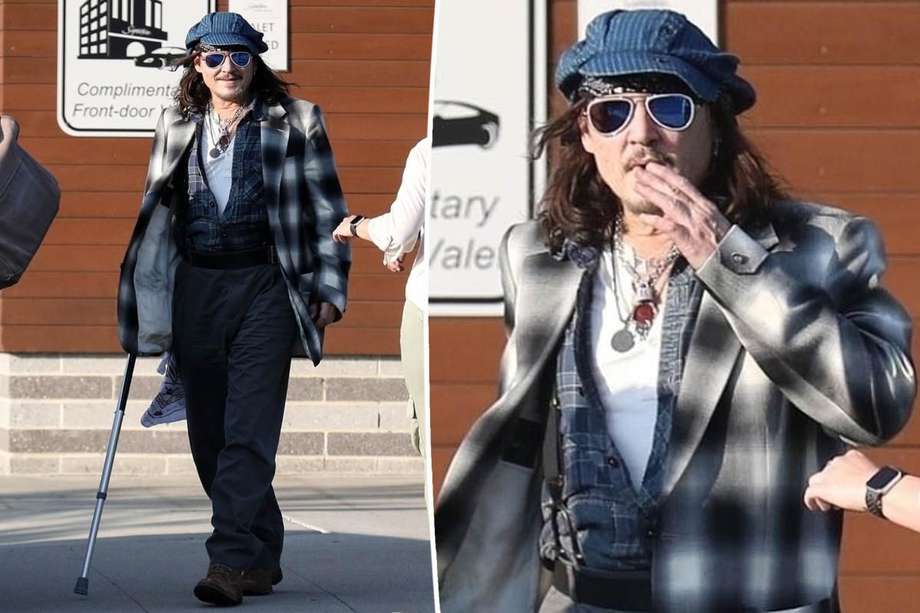 Las fotos muestran a Johnny Depp caminando en una calle de Boston con la ayuda de un bastón.