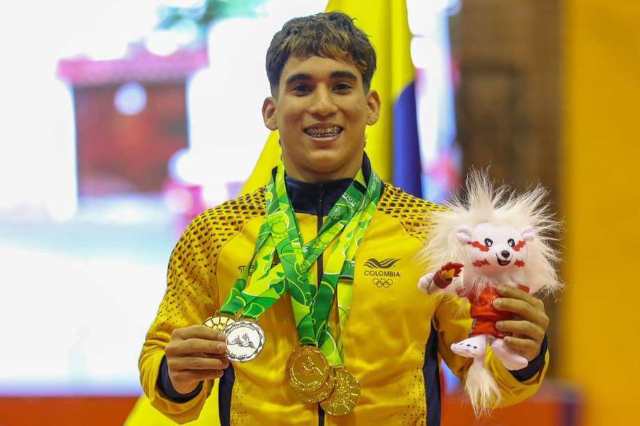 El gimnasta Keynher Camilo Vera, figura de Colombia en los Juegos Bolivarianos de la Juventud Sucre 2024.