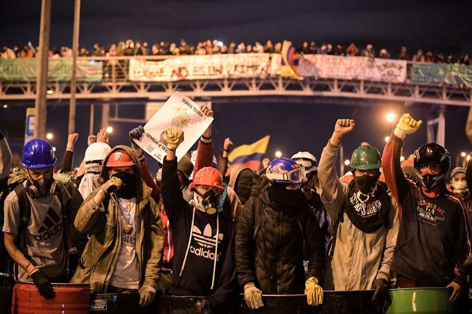 Así culminó la jornada de protestas del 12 de mayo en el Portal Américas de Transmilenio, en Bogotá.