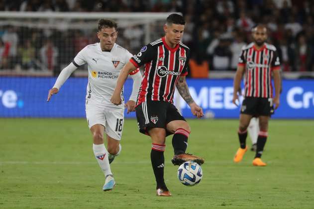Sudamericana: Liga de Quito venció a São Paulo con una discreta actuación de James