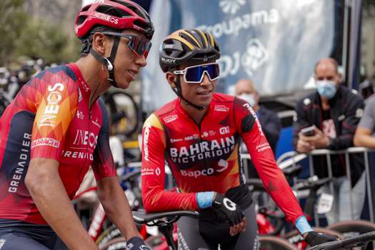 Santiago Buitrago (derecha) y Egan Bernal, dos de los colombianos que estuvieron en la Vuelta a España.