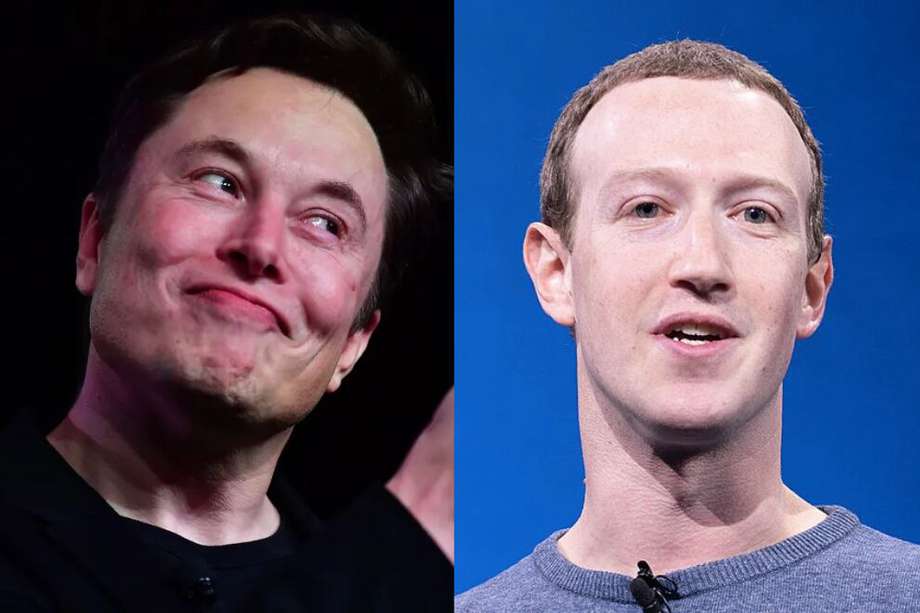 Elon Musk, dueño de X, antes Twitter (izquierda). Mark Zuckerberg, fundador de Meta, antes Facebook (derecha).