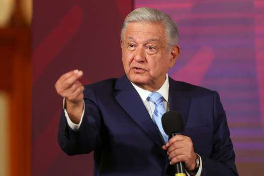 Andrés Manuel López Obrador during a press conference at the National Palace in Mexico City (Mexico). 