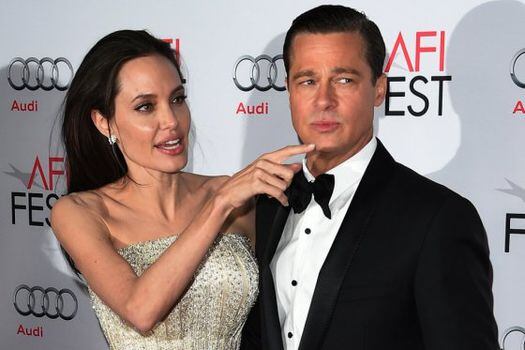 Brad Pitt and Angelina Jolie when they were a couple