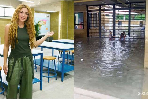 Colegio que inauguró Shakira en Barranquilla se inundó en menos de un mes 