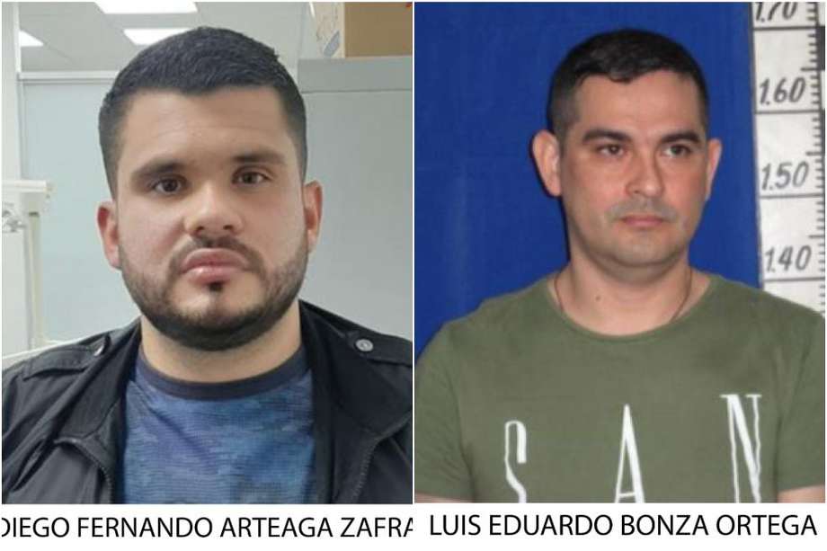 Los capturados son  capturaron a Diego Fernando Arteaga Zafra y Luis Eduardo Bonza Ortega.