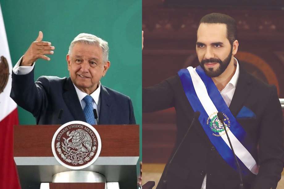 Andrés Manuel López Obrador (izq.), presidente de México, y Nayib Bukele (der.), presidente de El Salvador.