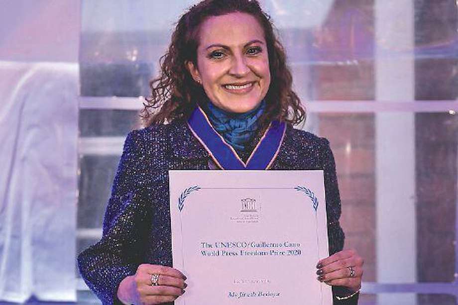 Jineth Bedoya, premio mundial de libertad de prensa UNESCO-Guillermo Cano en 2020.
