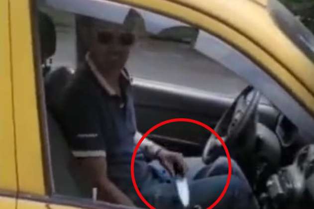 Video: taxista amenazó con gigantesco cuchillo a ciudadano extranjero en Medellín