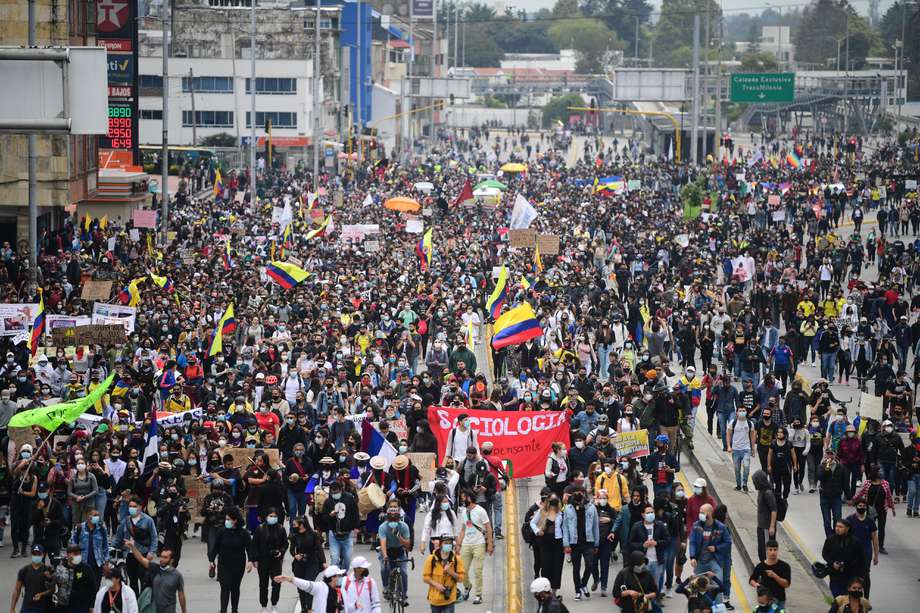 Manifestaciones en la ciudad de Bogotá este martes 4 de mayo.