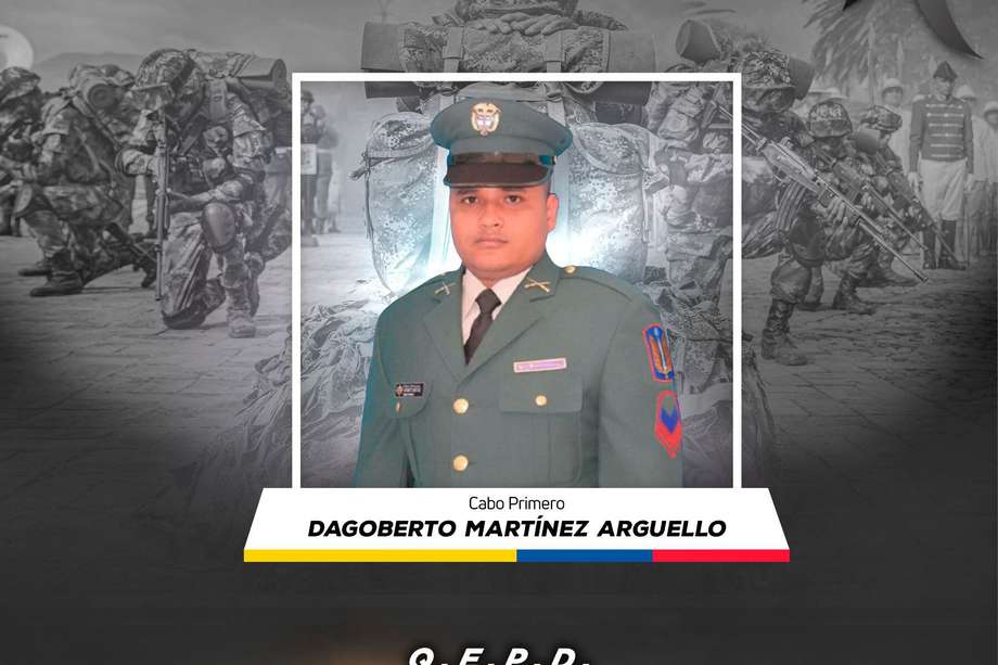 Se trata del cabo primero Dagoberto Martínez Arguello, quien había resultado herido en un ataque de ese grupo armado en la vereda Crucito de ese municipio. En total tres uniformados perdieron la vida.