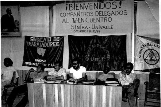 Asamblea del Sindicato de Trabajadores de la Universidad del Valle en 1974. / Cortesía Escuela Nacional Sindical.