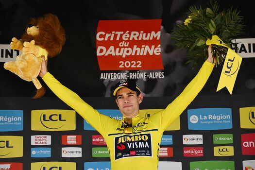 Wout van Aert ha vestido la camiseta de líder en cuatro de las cinco etapas de esta edición del Critérium Dauphiné / AFP