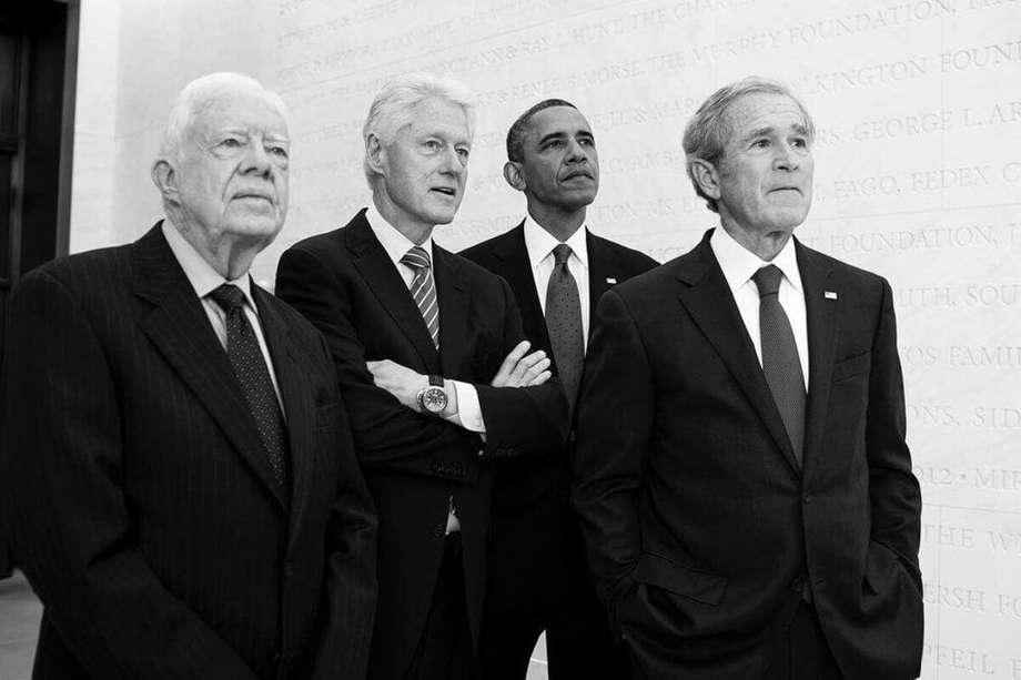 De izquierda a derecha: Jimmy Carter, Bill Clinton, Barack Obama y George W. Bush. Archivo particular