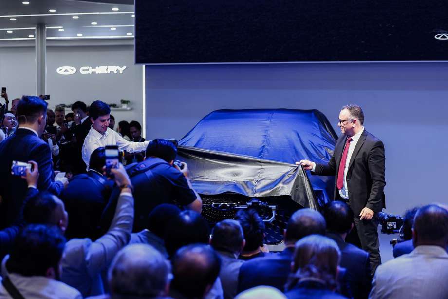 Presentación de la SUV Tiggo 9 durante el Salón del Automóvil de Beijing 2024.