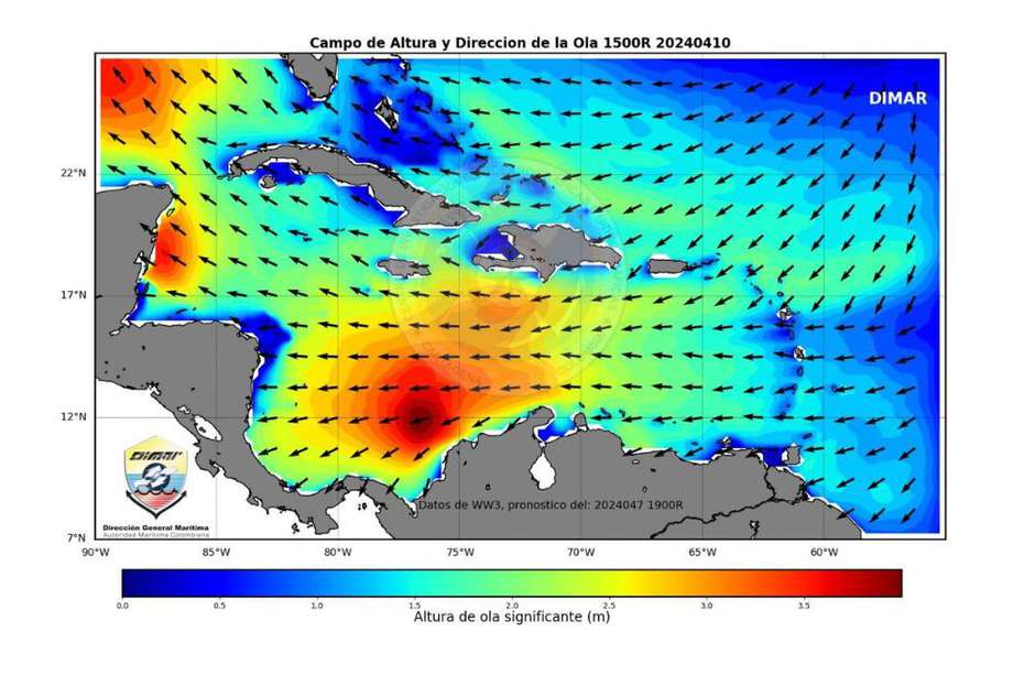 Alerta por fuertes vientos y olas altas en varios departamentos del Caribe