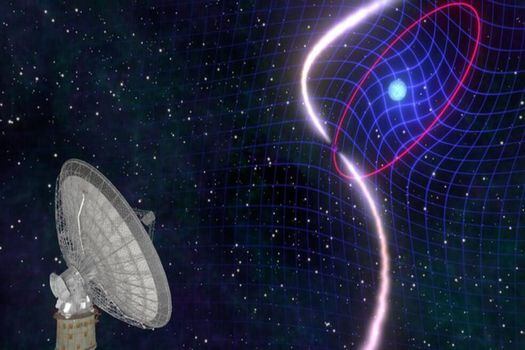 El sistema binario enana blanca-púlsar PSR J1141-6545 fue descubierto en 1999 por el radiotelescopio australiano Parkes de la Organización de Investigación Científica e Industrial del Commonwealth (CSIRO). / Mark Myers/ARC Centre of Excellence for Gravitational Wave Discovery (OzGrav), Australia