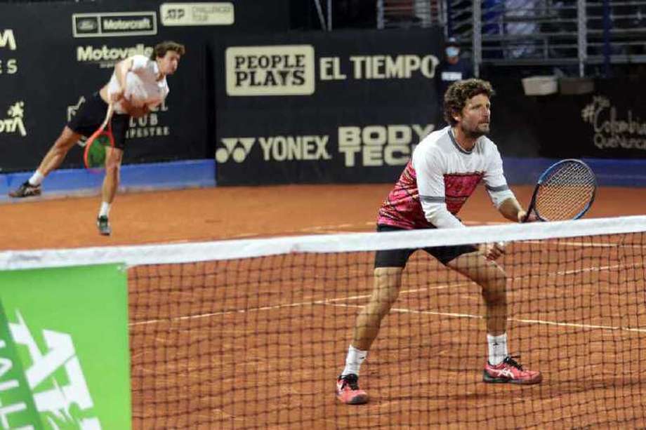 El caleño Nicolás Barrientos en competencia durante el ATP Challenger de Bogotá 2021. / Challenger de Bogotá