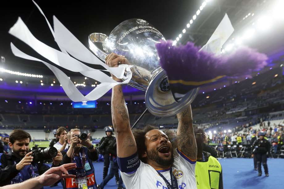 Marcelo levantó hace poco menos de un mes una nueva Champions con Real Madrid, esa vez al vencer al Liverpool de Luis Díaz.