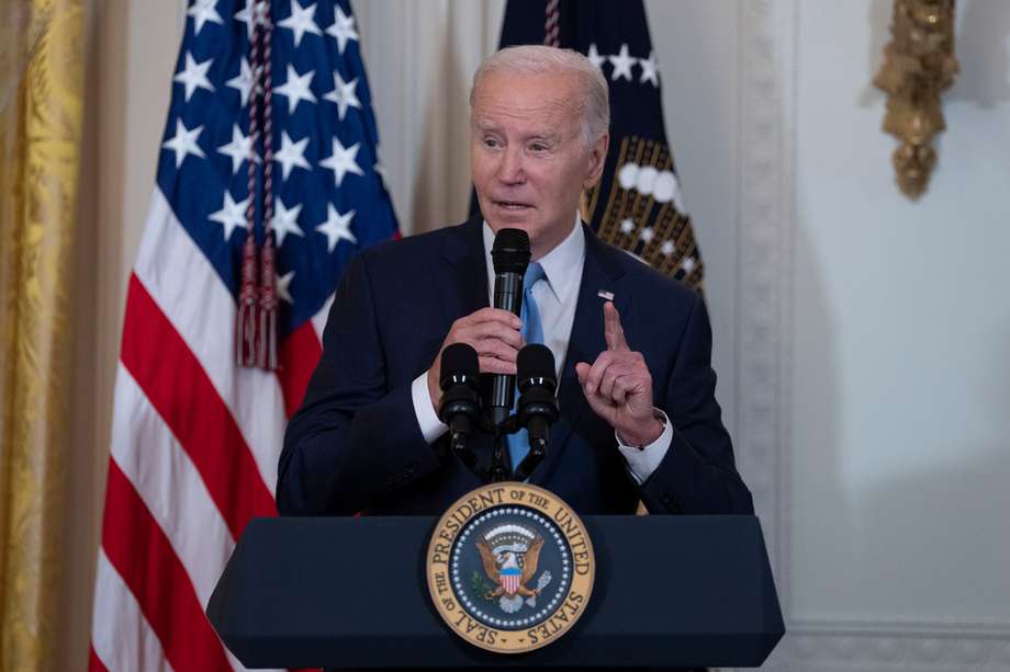 El presidente de EE.UU., Joe Biden, presenta en la Casa Blanca la proyección de 'American Born Chinese', una serie de televisión de acción y comedia en celebración del Mes de la Herencia de los asiáticos americanos, nativos hawaianos e isleños del Pacífico. en Washington, DC, EEUU, 08 de mayo de 2023.