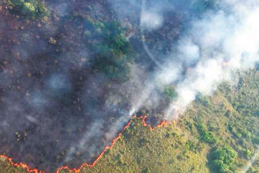 El incendio forestal en el Parque Nacional La Macarena (Meta) arrasó 1.035 hectáreas en febrero de este año.  / PNN